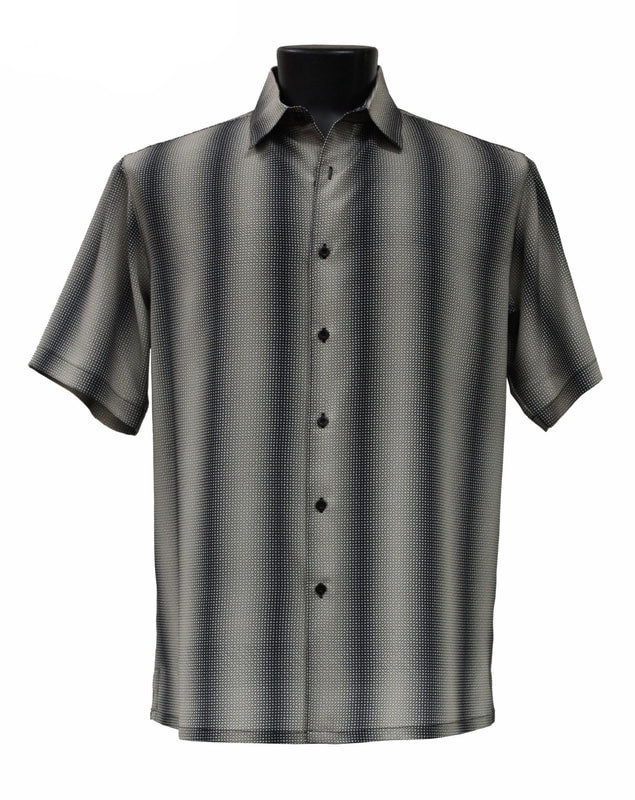 Bassiri Short Sleeve Camp Shirt - Tan & Black Ombre